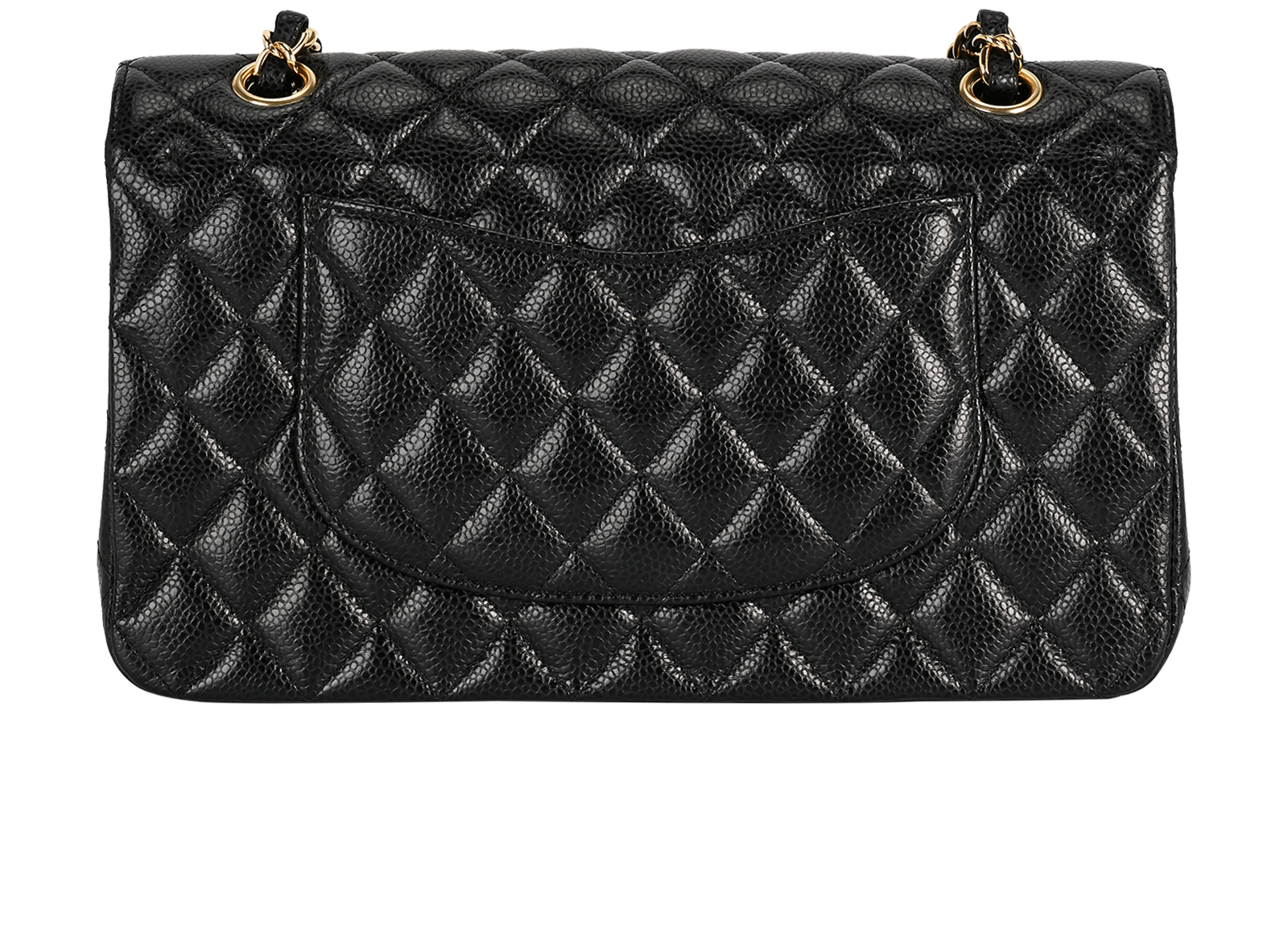 Medium Classic Double Flap, &pound;6,500, Handbags, Black, Caviar Leather, Back view